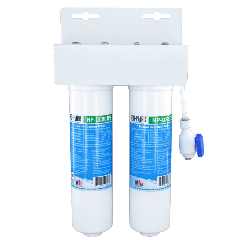 Neo-Pure K-NPQ2 2-Stage Quick-Change Water Cooler/Under-Counter Filter Kit with Sediment Prefilter