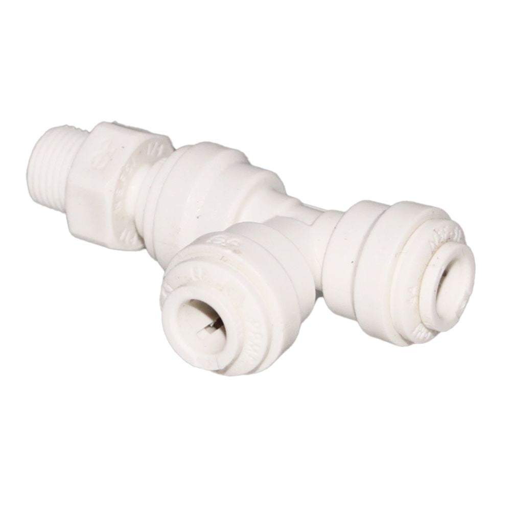 John Guest Polypropylene Swivel Male Run Tee - 3/8 x 3/8 NPTF