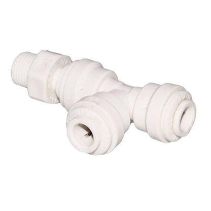John Guest Polypropylene Swivel Male Run Tee - 3/8 x 3/8 NPTF