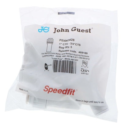 John Guest Stackable Reducer Stem - 1 Stem x 3/4 CTS