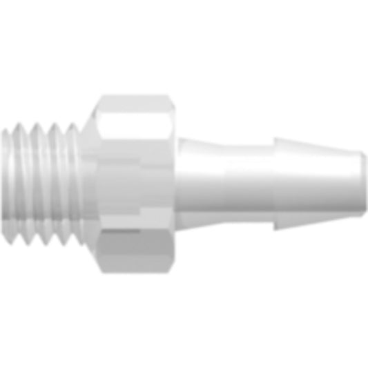 LinkTech 1/4-28 UNF Thread with 5/16" Hex to 200 Series Barb, 1/8" [3.2 mm] ID Tubing, Natural Polypropylene
