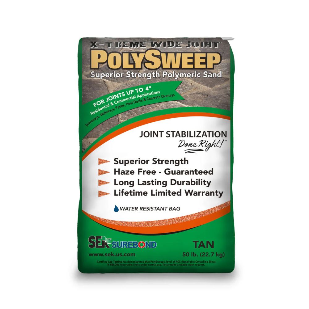 PolySweep Superior Strength Polymeric X-Treme Wide Sand [Joints up to 4”, 50 lb Bag] Tan
