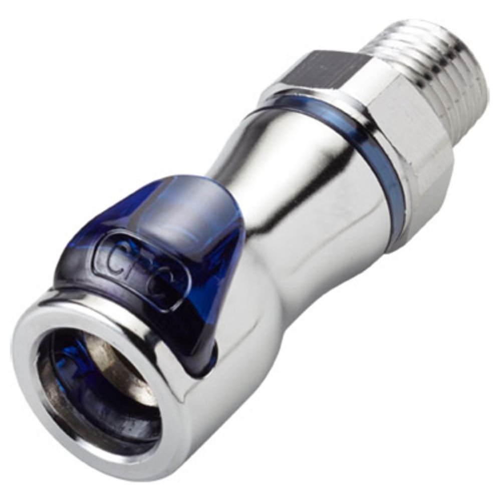 LQ4D10006BLU Valved Pipe Thread Liquid Cooling Coupling Body 3/8 NPT Cool Blue
