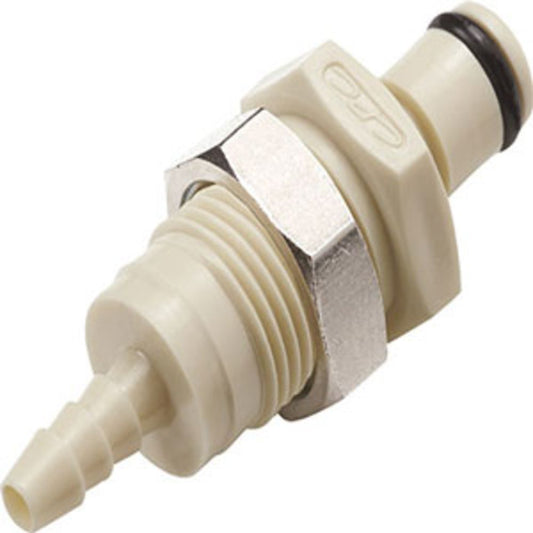 PMC420212 Non-Valved Panel Mount Hose Barb Coupling Insert 1/8 ID Barb
