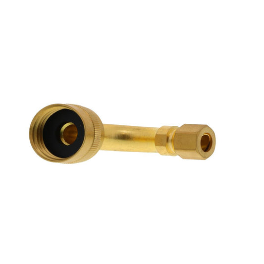 Female Swivel Garden Hose Adapter Elbow 3/4 FGHT x 3/8 Compression